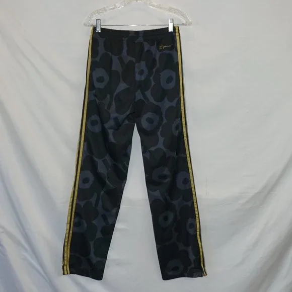 Adidas Marimekko Black Flower Firebird Gold Stripe Track Pants Womens S - Picture 7 of 11